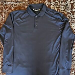 Mens UA Black LS Golf Shirt size L